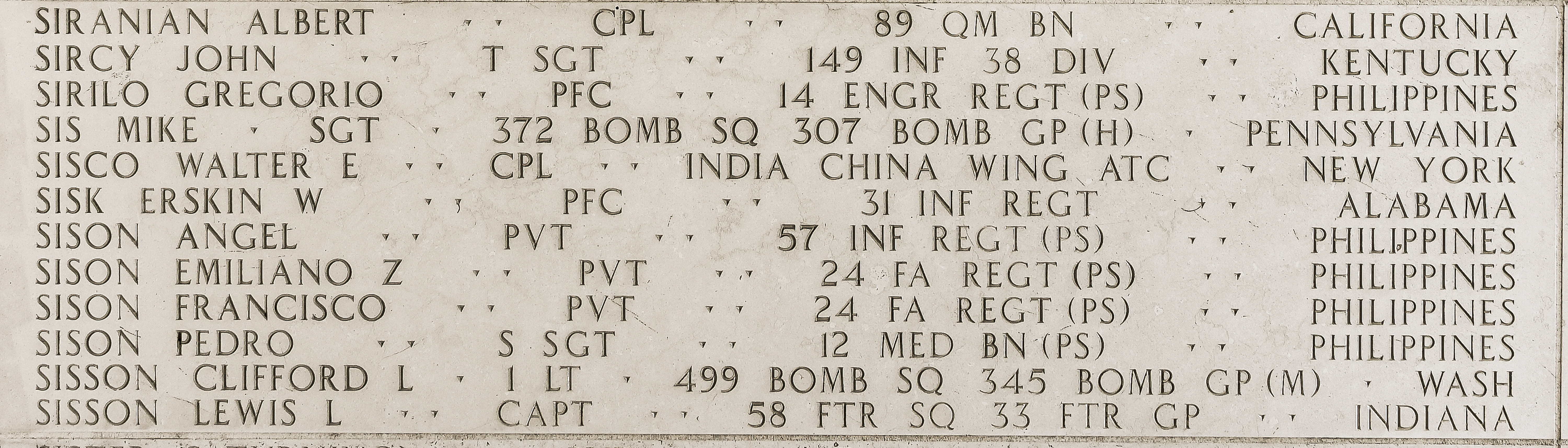 John  Sircy, Technical Sergeant